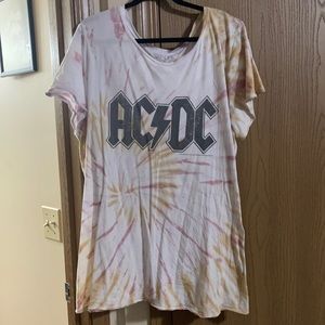 Tie dye AC/DC T shirt short sleeved